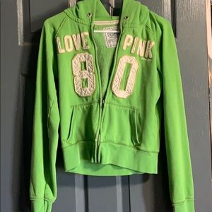 Women’s Victoria’s Secret Green Hoodie Love Pink